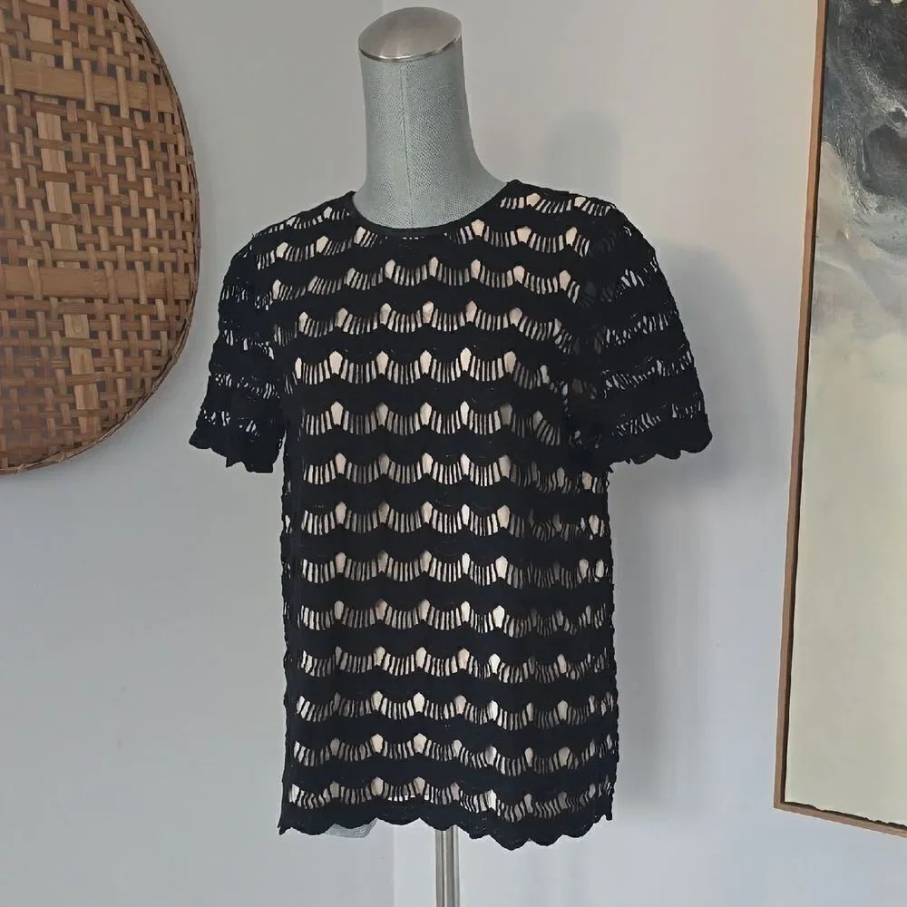 Kate Spade | Elegant Black Lace Women's Top
